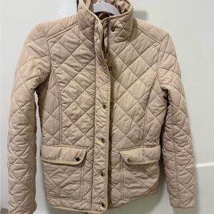 J.Crew Quilted Jacket XXS Beige Lightweight Puffer Coat